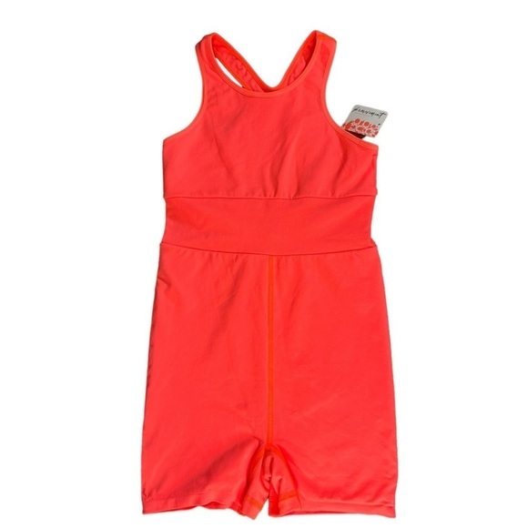 Free People Movement Every Single Time Runsie Neon Coral Romper Sz XS/S NWT - Picture 3 of 16